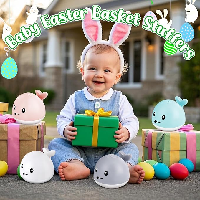 Baby Bath Toys, Toddler Bath Toys for Kids Ages 1-3, Light Up Whale Bath Toy Sprinkler, Pool Water Table Infant Baby Toys 6-12-18 Months, Bathtub Fountain Toy, Toddler 1st Birthday 1 2 3 Gifts