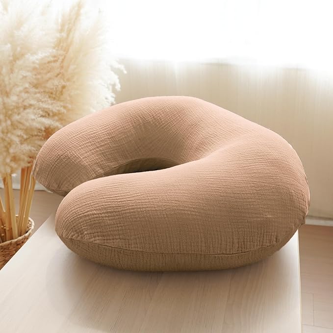 Konssy Muslin Nursing Pillow Covers, 100% Cotton Soft & Adorable Covers for Breastfeeding Pillows, Slipcovers for Newborn Baby Boys & Girls