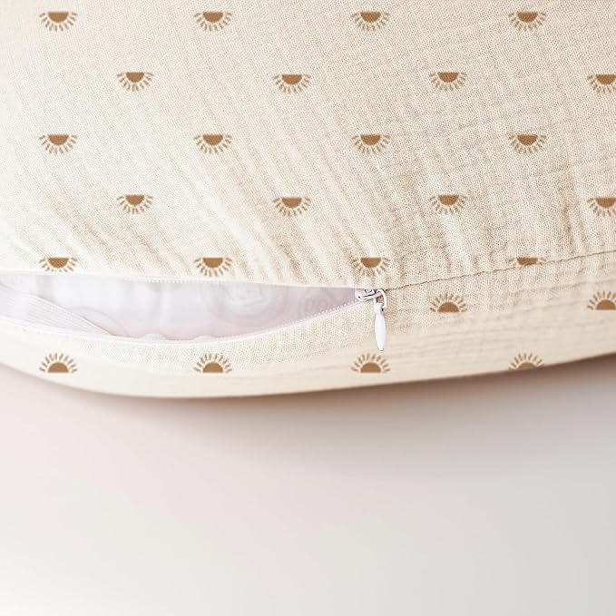 Konssy Muslin Nursing Pillow Covers, 100% Cotton Soft & Adorable Covers for Breastfeeding Pillows, Slipcovers for Newborn Baby Boys & Girls