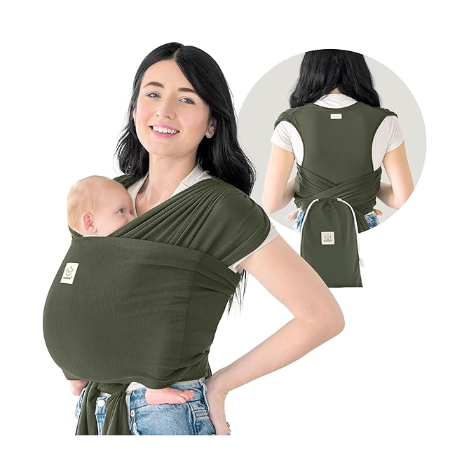 KeaBabies Baby Wrap Carrier Ring Sling - Easy to Wear, Adjustable D-Lite Baby Carrier Newborn to Toddler, Infant Carrying Shirt, Hands Free Bonding, Breathable Fabric Wearing Wrap (Forest)