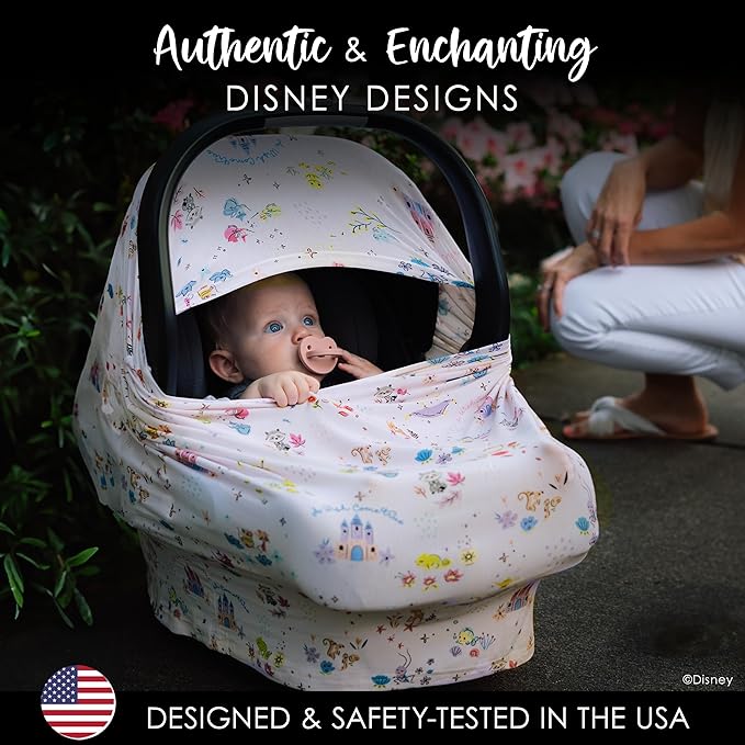 Milk Snob Disney's A Wish Come True 5-in-1 Baby Cover, Breastfeeding, Car Seat, Carrier, Stroller, High Chair, Shopping Cart, Lounger Canopy, Baby Shower Gender Neutral Gifts, Nursing Top