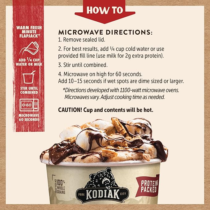 Kodiak Cakes Pancake On the Go, S'mores, 2.36 oz (Pack of 12)