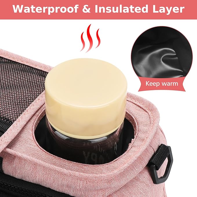 Accmor Universal Stroller Organizer with Insulated Cup Holder Detachable Phone Bag and Shoulder Strap,Stroller Bag Caddy Organizer Fits for Uppababy, Baby Jogger, Britax Strollers