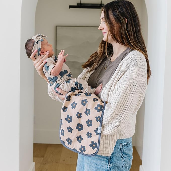 Baby Burp Cloth Large 21''x10'' Size Premium Absorbent Triple Layer 3-Pack Gift Set "Gemma in Tan" by Copper Pearl