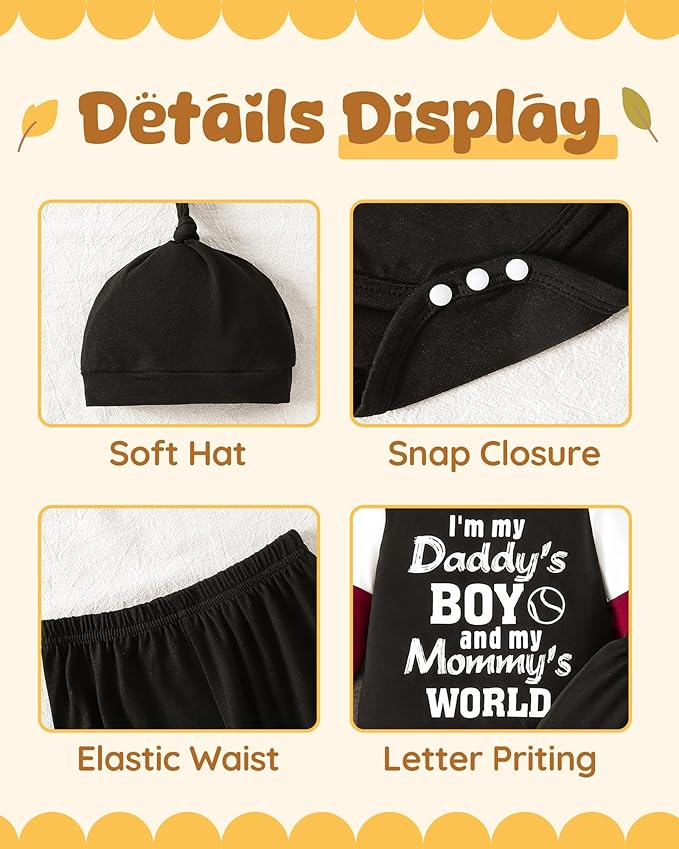 NZRVAWS Newborn Baby Boy Clothes Outfits Letter Prined Romper Pants Set Infant Baby Boy Clothing 0 3 6 9 12 18 Months