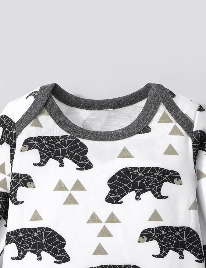 Baby Boy Clothes Long Sleeve Animal Plaid Romper + Overalls Infant Boy Clothes 2PCS Fall Winter Outfits