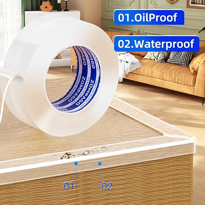 Clear Soft Corner Protectors for Furniture Strip,0.8in x9.84FT,2 Roll,Sharp Edge & Table Bumper,Window Edge,Wall Protector, Soft Corner Guards Safe for Proof,Table Corner Protectors in Family