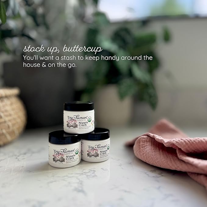 Organic Nipple Cream, Nipple Crack Lanolin Free Nipple Butter (3 Pack), Balm for Breastfeeding Mothers, No Need to Wash Off, Safe for Baby and Mama