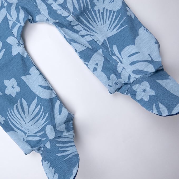 HonestBaby Sleep & Play Footed One-piece Pajama Sleeper 100% Organic Cotton, Baby Boys