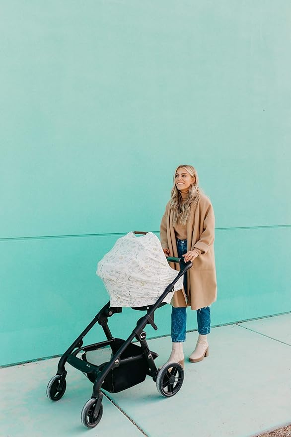 Baby Car Seat Cover Canopy and Nursing Cover Multi-Use Stretchy 5 in 1 Gift Aussie by Copper Pearl