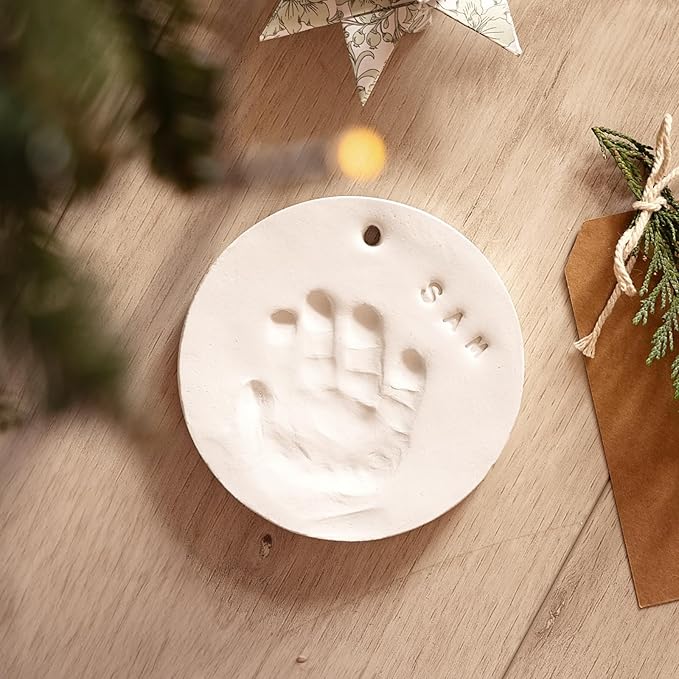 Baby Handprint Footprint Ornament Keepsake Kit - Newborn Imprint Ornament Kit for Baby Girl, Boy - Personalized New Baby Gifts for New Parents - Hand Print Christmas Ornament Maker (Multi-Colored)