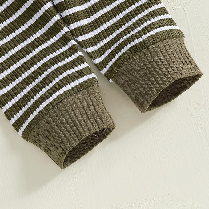 Newborn Baby Boy Girl Clothes Ribbed Knitted Long Sleeve Romper Pants Solid Cotton Infant Fall Winter Outfits 2Pcs