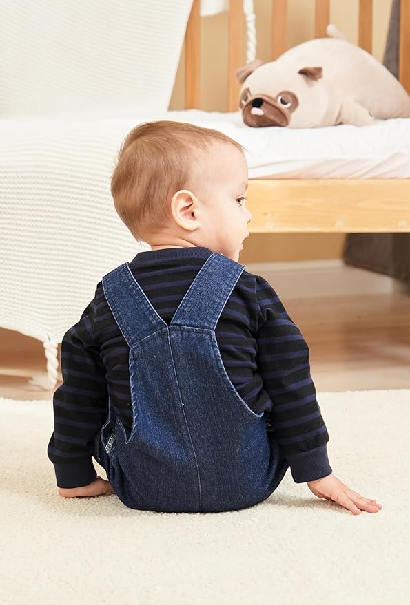 Cute Baby Boy Clothes Suit Toddler Boys' Striped long Sleeve T-Shirt+Denim Overalls Jumpsuit Pants Outfits Sets