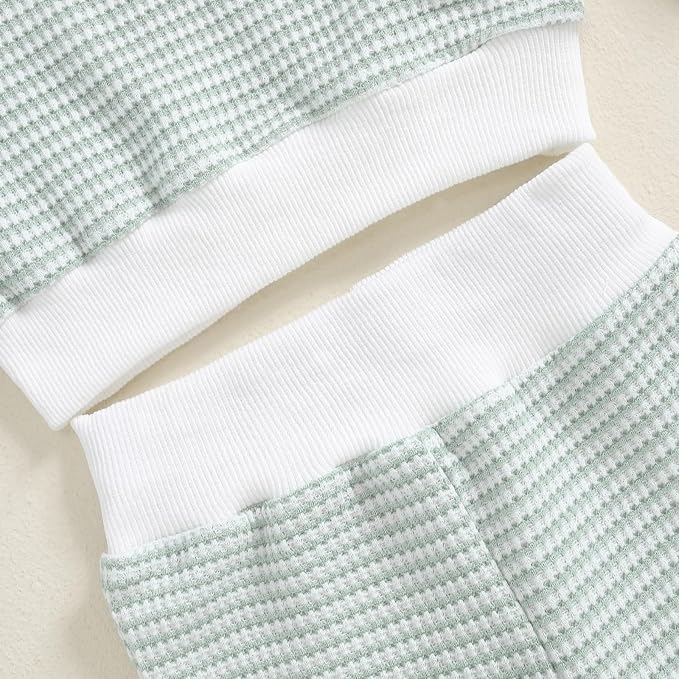 Baby Boy Toddler Fall Outfit Striped Sweatshirt Toddler Boy Winter Waffle Clothes 3 6 12 18 Months 2 3 T Pant Set