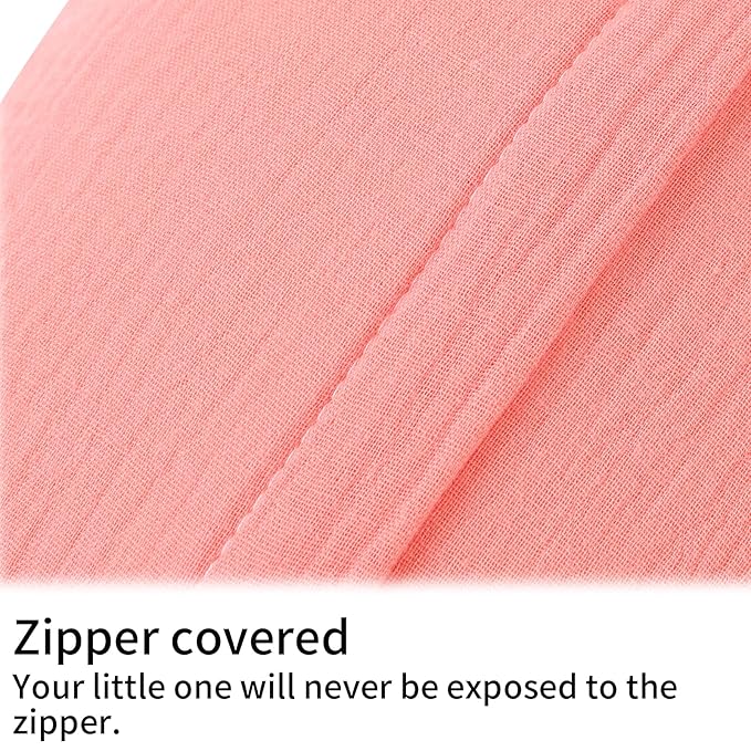 Onacosht Muslin Nursing Pillow Cover Soft 100% Cotton Feeding Pillow Slipcover Fits Standard Infant Nursing Pillow for Baby Girl, Pink