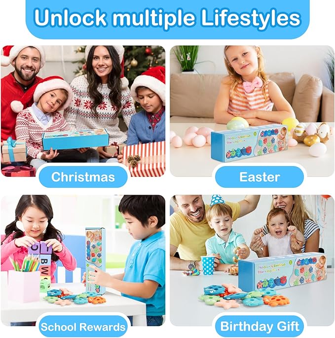 Baby Bath Toys, Mold Free Silicone Shape Sorting & Stacking Bath Toys for Kids Ages 1-3 with 10 Cute Floating Pieces, Color & Shape Sorter Toys Set for Toddler Early Learning Bathtub Fun Essentials