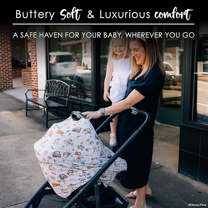Milk Snob Original Disney 5-in-1 Baby Cover, Breastfeeding, Car Seat, Carrier, Stroller, High Chair, Shopping Cart, Canopy, Baby Shower Gender Neutral Gifts, Nursing Top (Pixar Cars)
