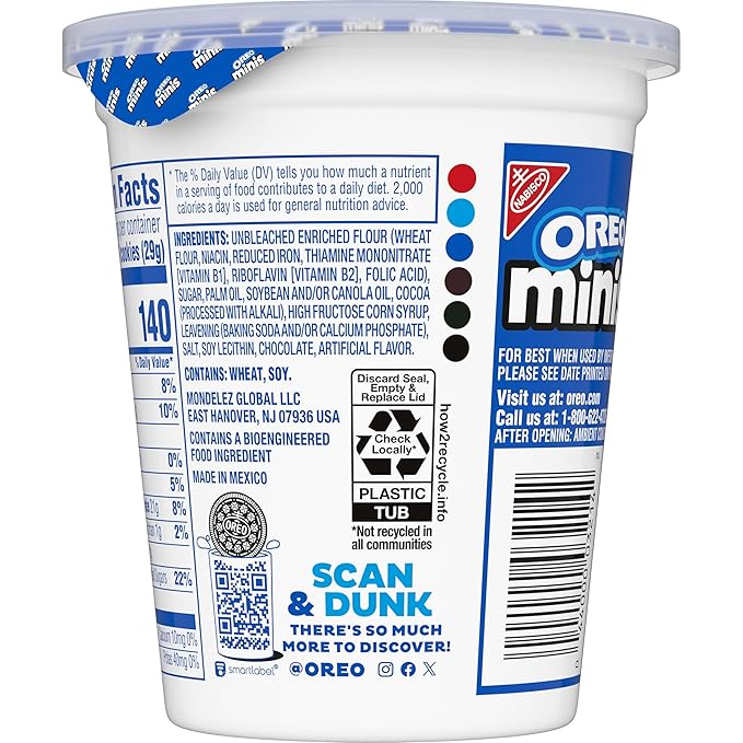 OREO Minis Chocolate Sandwich Cookies, 12 - 3.5 oz Snack Cups