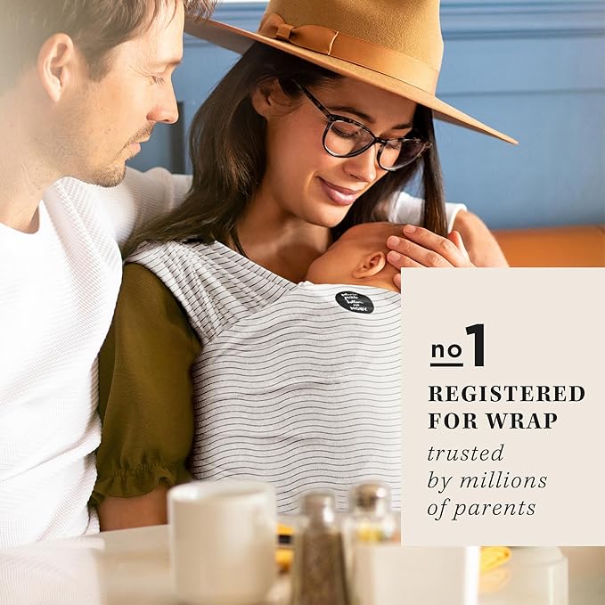 Moby Baby Wrap Carrier Classic by Petunia Pickle Bottom for Newborns to Toddlers (8-33lbs), Infant Sling Carrier, Lightweight & Hands Free Design, Adjustable for All Body Types (Ripple)