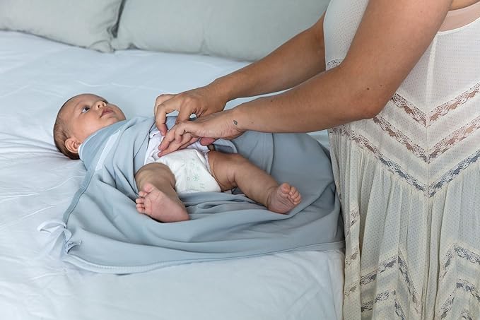 The Ollie Swaddle – Adjustable Baby Swaddle for Newborns | Pediatrician-Approved for Safe Sleep | Easy Closure | Arms-Out | Lightweight, Machine-Washable | Easy Diaper Access