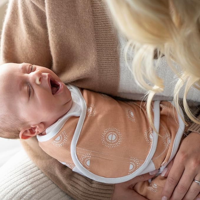 aden + anais Essentials Easy Swaddle Wrap Quick Change with Bottom Zipper, Snug Cotton Knit Baby Wrap Swaddle Blanket for Newborns, TOG 1.0, 3-Pack, Keep Rising, 0-3 Months, Small/Medium