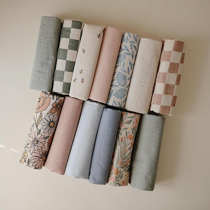 mushie Waterproof Changing Pad Liners | 100% Organic Cotton | Set of 3 (Bees Combo)