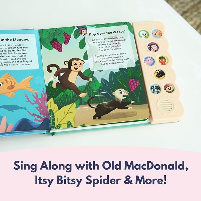 Animal Songs, Press and Play Song Book Nursery Rhymes, Button and Sound Module, Classic Nursery Rhymes and Animal Music