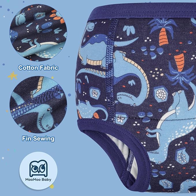 MooMoo Baby Absorbent Potty Training Pants 8 Packs Cotton Training Underwear for Boys 6T