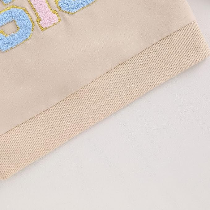 Infant Baby Girl Fall Outfit Sweatshirt Romper Letter Embroidery Jumpsuit Big Lil Sis Matching Newborn Winter Clothes