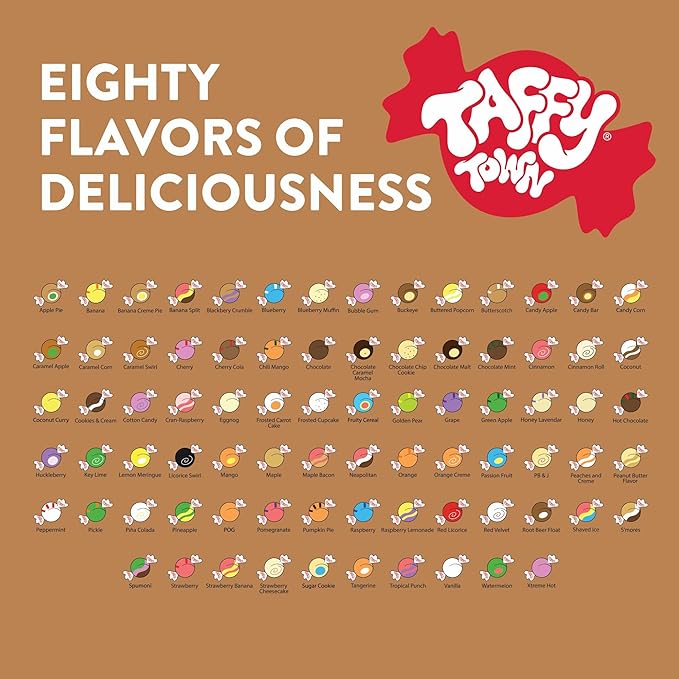 Taffy Town Candies- Pickle | Gourmet Taffy| Nougat-Style Candy| Soft & Delicious| Sumer Snack Treats| Party Good Candies| 2.5lbs