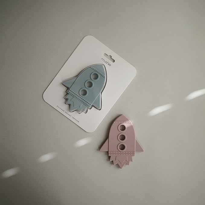 mushie Silicone Baby Teether Toy | Rocket (Cloud)