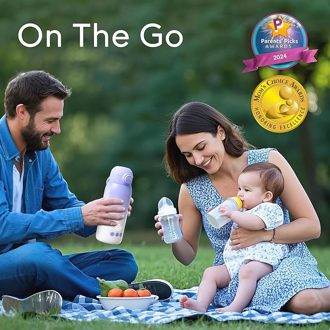 Portable Bottle Warmer for Travel, Dual Heating Modes for Breastmilk & Water Formula, Milk Warmer On The Go with Fast Heating & Long Battery Life, 10 Ounces Large Capacity