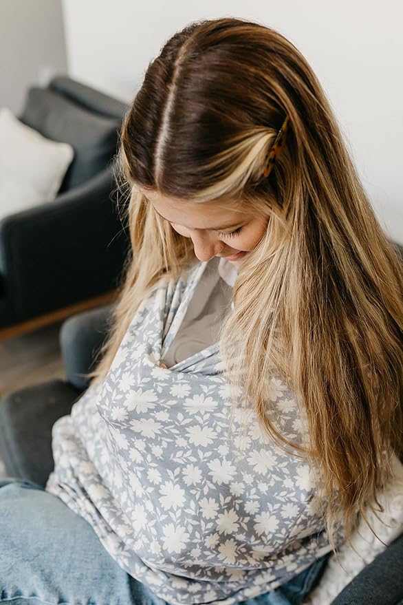 Copper Pearl Multi-Use Cover: Car Seat Covers, Nursing Cover, and Stroller Cover for Sun - Stretchy Fabric, All-Season Use, Stylish Designs, Easy Access for Moms - Lacie