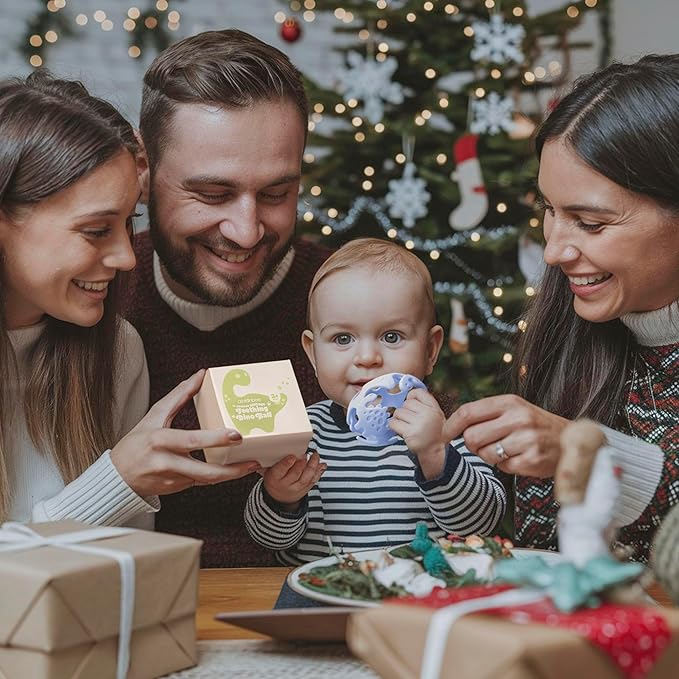 Dinosaur Teething Toys: Lightweight Soft Silicone Sensory Toys - Textured for Babies 0-18 Months - Easy to Clean, BPA-Free - Blueberry Blue