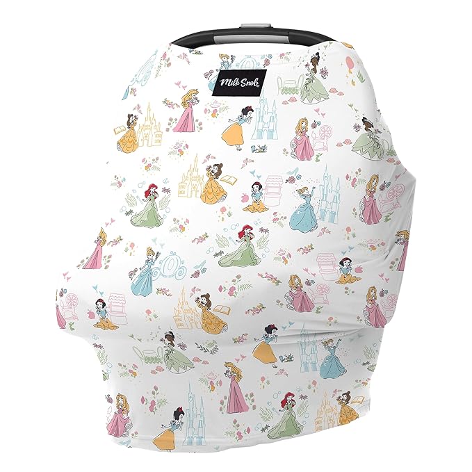 Milk Snob Original Disney Princess 5-in-1 Cover, Added Privacy for Breastfeeding, Baby Car Seat, Carrier, Stroller, High Chair, Shopping Cart, Lounger Canopy - Newborn Essentials, Nursing Top