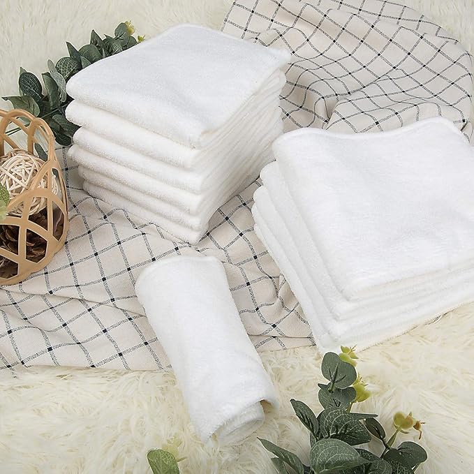 ALVABABY 12pcs Microfiber Inserts,Soft Cloth Diaper Liner,3-Layer Absorbent Inserts,Reusable for Baby Cloth Diapers 12T