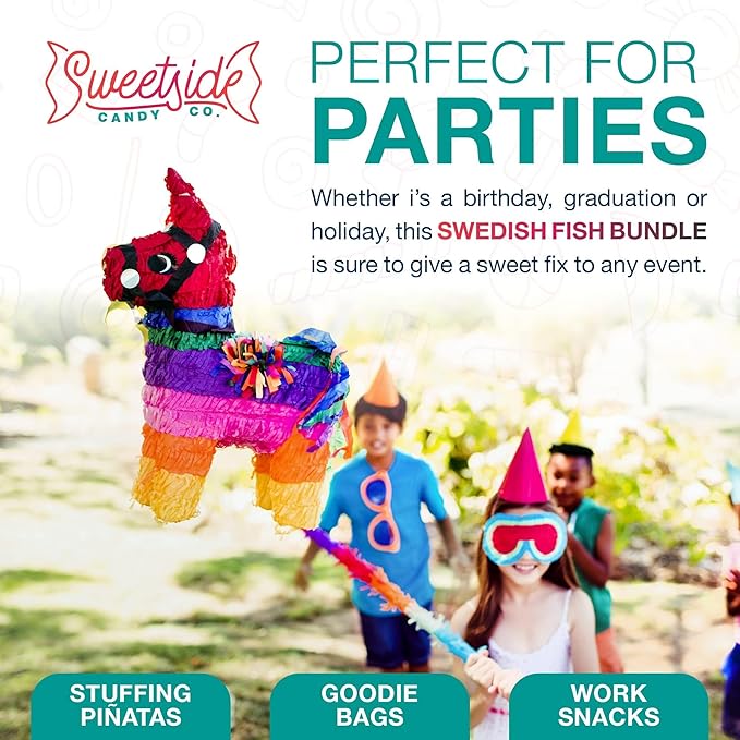 Candy in Bulk SwedishFish Soft & Chewy Fun Size Sharing Bag - Original Sweet & Chewy Red Fish Candy Individually Wrapped Treats, Movie Theater Candy, Office Desk and Reception, and Party Bags, 2lb