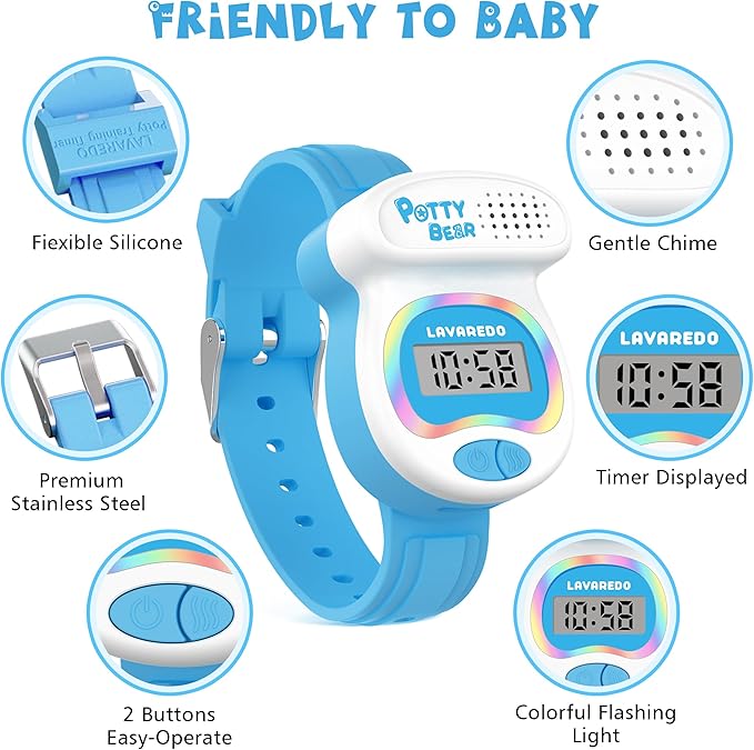 Kids Watch Potty Training Watches for Boys and Girls, Potty Timer Toilet Shape and LED Colorful Lights, Music Reminds Kids It's Time to Go to The Bathroom, Fun Gift for Moms and Toddlers