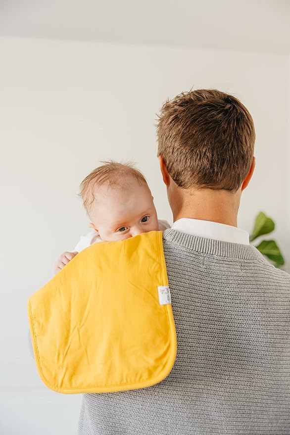 Copper Pearl Premium Baby Burp Cloths - 3-Pack Large Cotton Burp Cloths, Extra Soft Spit Up Rags with 3 Absorbent Layers, Perfect for Baby Boy and Baby Girl Gifts (21" x 10" Size, Blueberry Set)