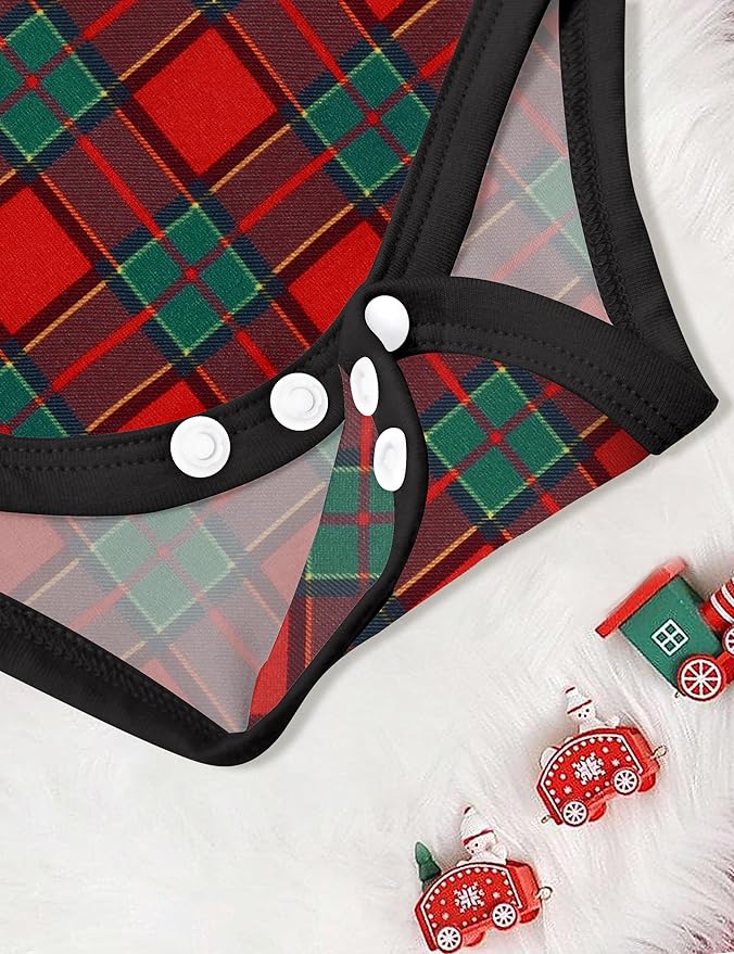 Baby Boy Clothes Long Sleeve Animal Plaid Romper + Overalls Infant Boy Clothes 2PCS Fall Winter Outfits