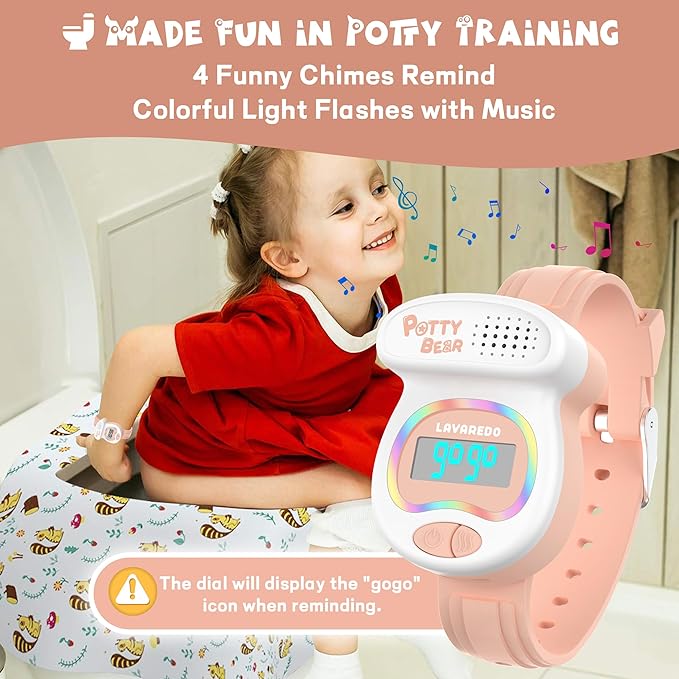 Kids Watch Potty Training Watches for Boys and Girls, Potty Timer Toilet Shape and LED Colorful Lights, Music Reminds Kids It's Time to Go to The Bathroom, Fun Gift for Moms and Toddlers