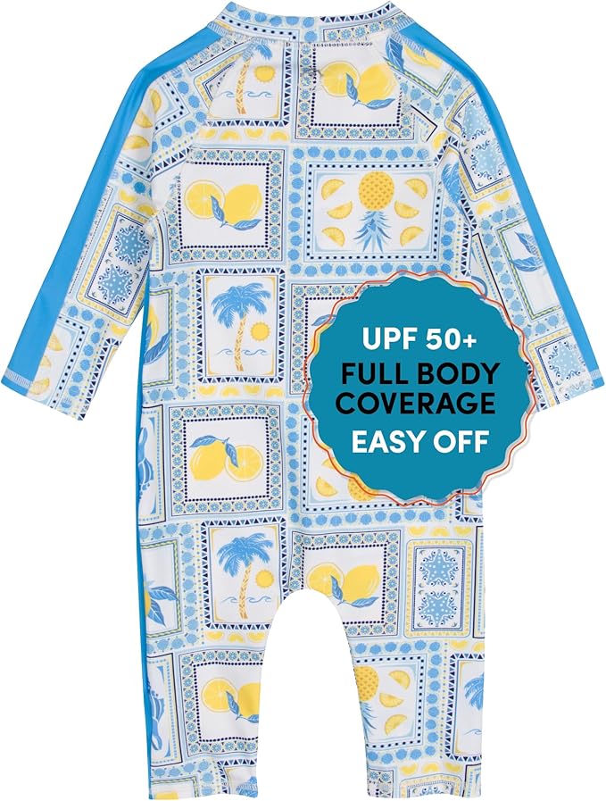 SwimZip Boys' Long-Sleeve UPF 50+ Swimsuit for Baby, Toddler, & Little Boys