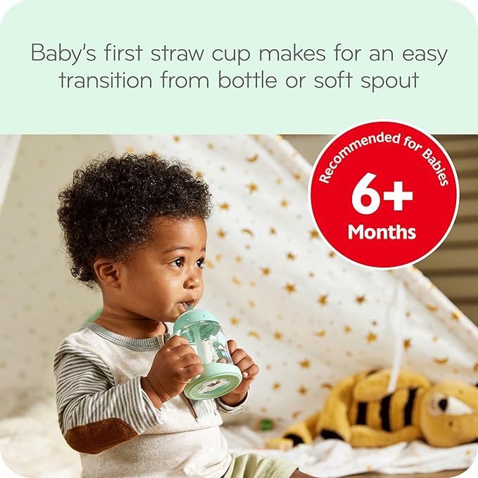 NUK Learner Straw Cup, 5oz, 2-Pack - Toddler Sippy Cup with Soft Straw for Easy Drinking, Suitable for Ages 6 Months and Up, Timeless Collection