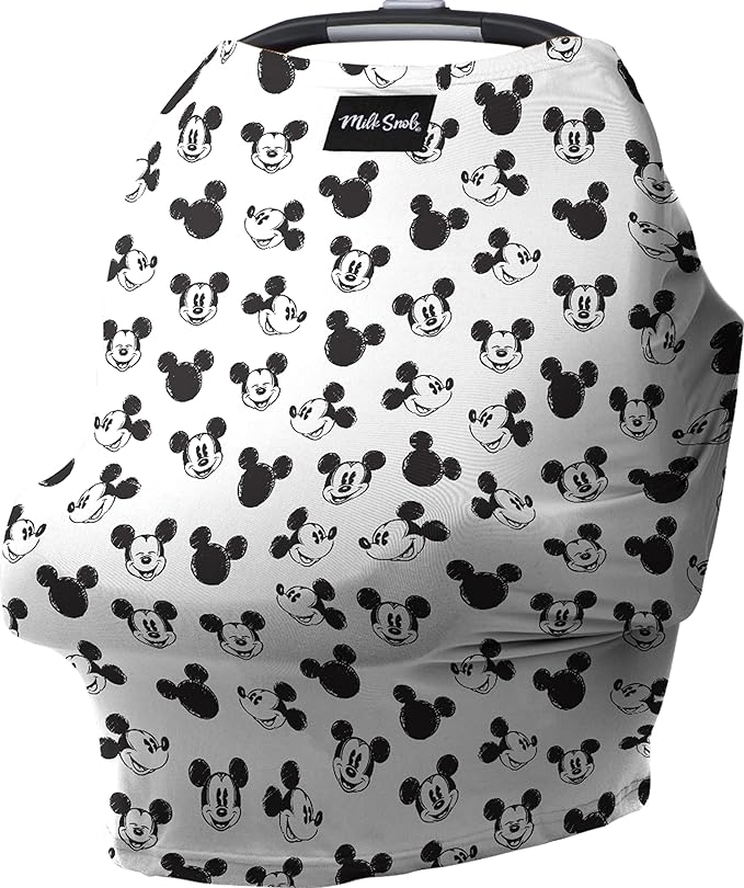Milk Snob Original Disney 5-in-1 Cover Mickey Mouse Sketch, Privacy for Breastfeeding, Baby Car Seat, Carrier, Stroller, High Chair, Shopping Cart, Lounger Canopy - Newborn Essentials, Nursing Top