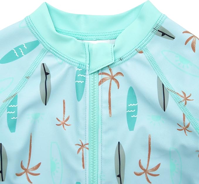 Gerber Boys' Toddler Long Sleeve One Piece Sun Protection Rashguard Swimsuit