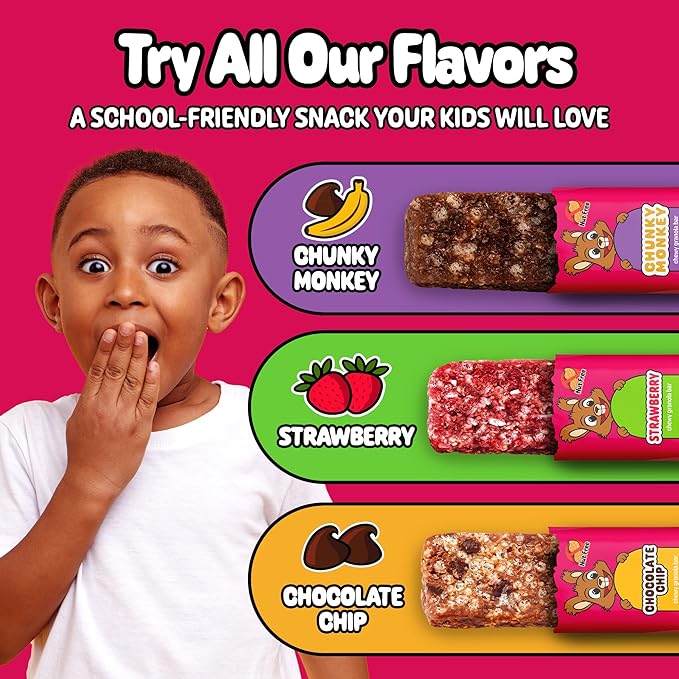 Snakkidz Organic Chewy Granola Bar, Allergen Free, Made with Avocado Oil, Low Sugar (15 Bars, Chunky Monkey)