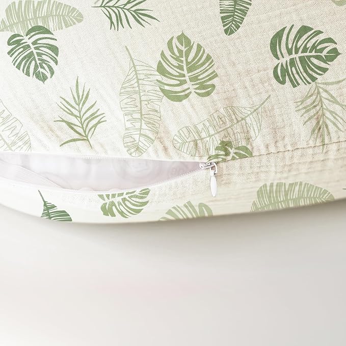 Konssy Muslin Nursing Pillow Covers, 100% Cotton Soft & Adorable Covers for Breastfeeding Pillows, Slipcovers for Newborn Baby Boys & Girls