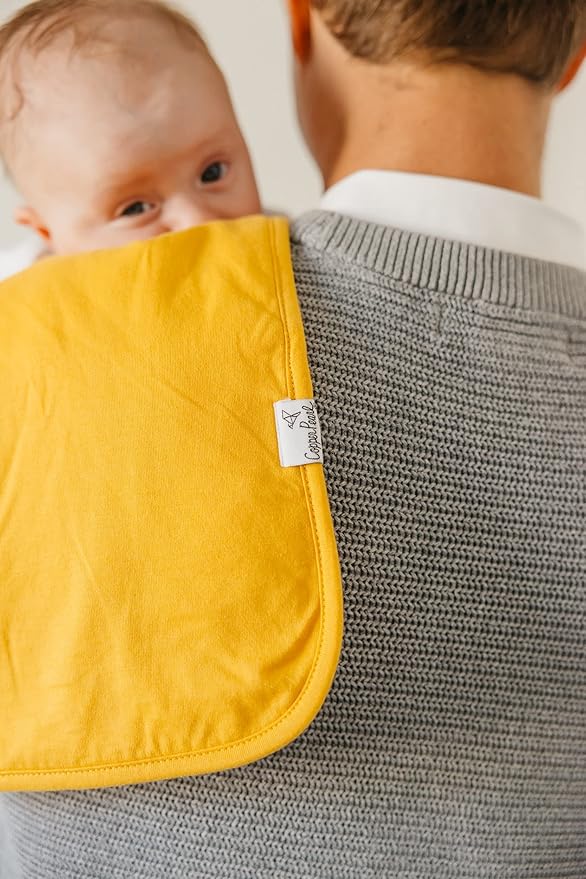 Copper Pearl Premium Baby Burp Cloths - 3-Pack Large Cotton Burp Cloths, Extra Soft Spit Up Rags with 3 Absorbent Layers, Perfect for Baby Boy and Baby Girl Gifts (21" x 10" Size, Blueberry Set)