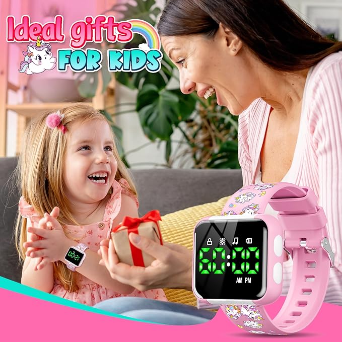 Potty Training Watch for Toddler Girls: Water Resistant Potty Reminder Watches for Kids Adjustable Volume Potty Trainer for Toddlers 1-3 for 2 3 4 Year Old Girl (Unicorn)