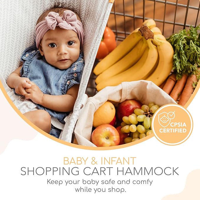 Shopping Cart Hammock – Infant Seat for Grocery Carts – Holds Car Seats Securely – Compatible with Select 4-Seater Wagons (20–24” Wide) – Supports Up to 50 lbs – Little Arrow